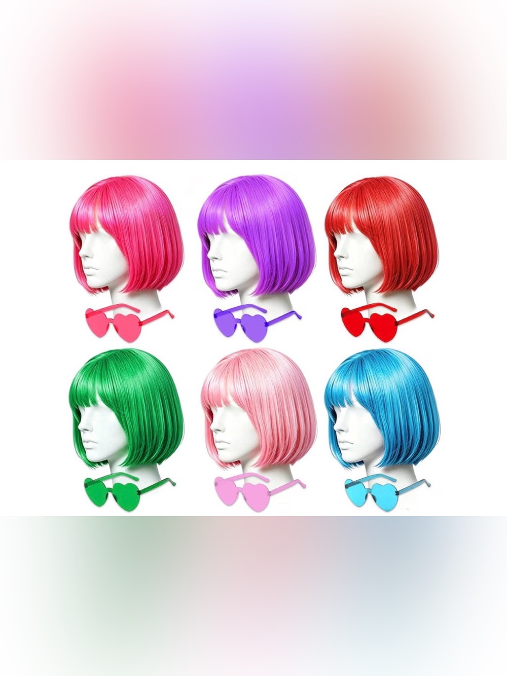 Vibrant Short Bob Synthetic Wig - Multiple Colors Available